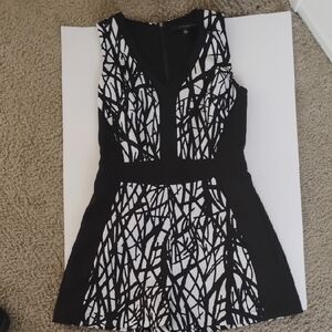 Adelyn Rae Black and White Abstract Mini Dress